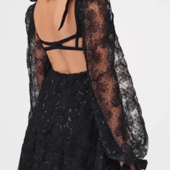Black Kiersten Mini Dress By For Love & Lemons - Picture 5 of 5